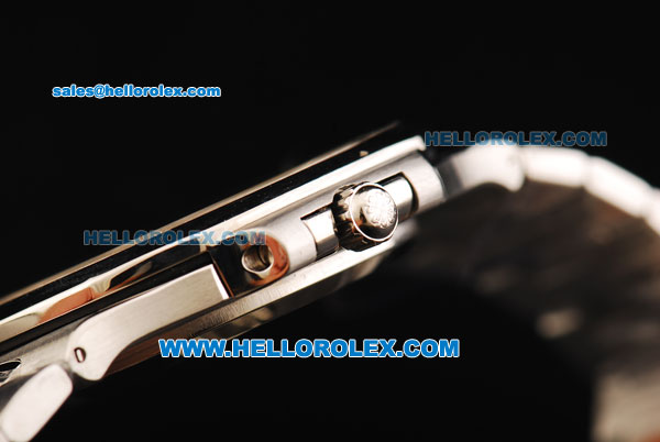 Patek Philippe Nautilus Swiss ETA 2892 Automatic Movement Full Steel With Diamond Bezel and White Stick Markers - Click Image to Close